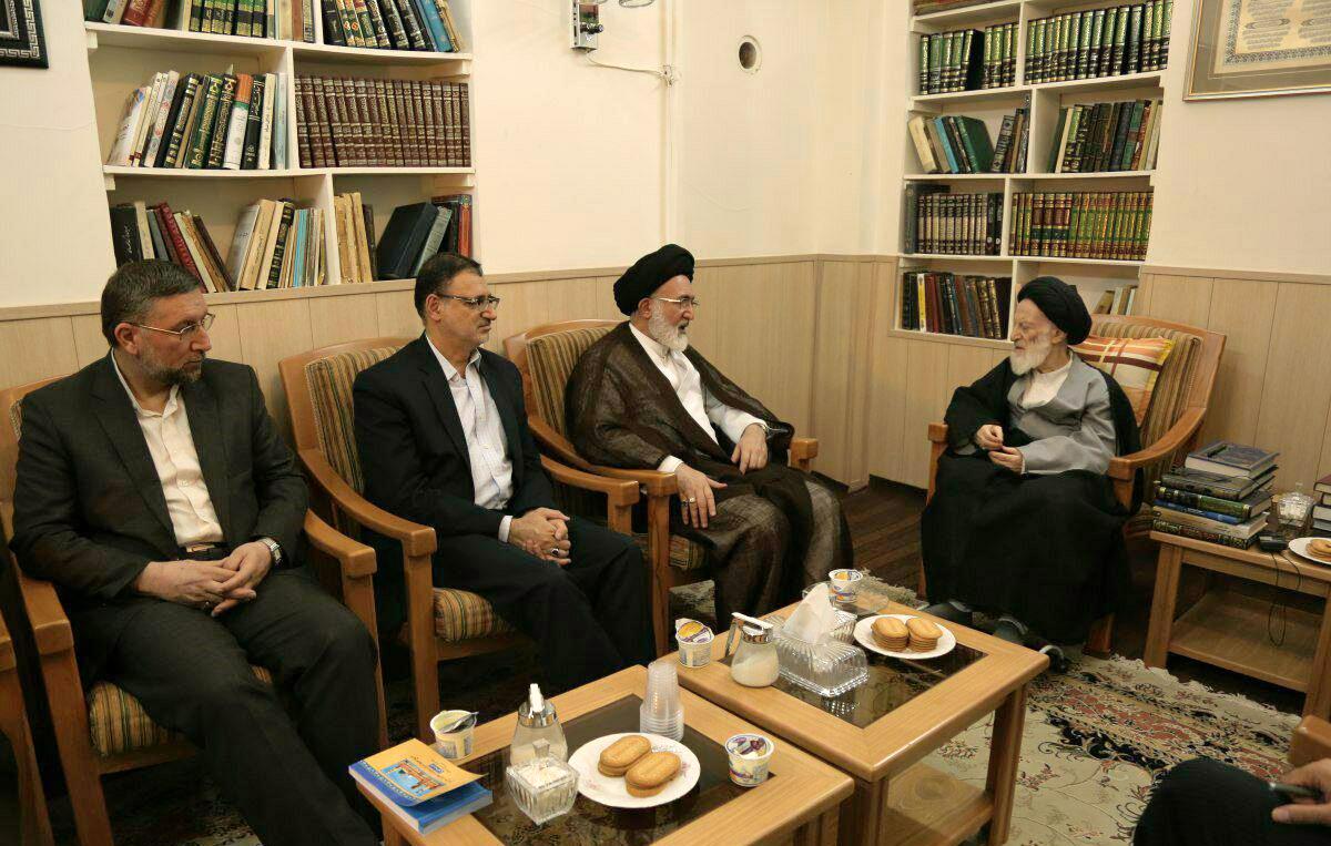 دیدار سرپرست حجاج ایرانی و رئیس سازمان حج و زیارت با آیت الله شبیری زنجانی