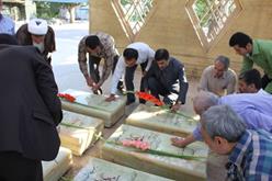  مراسم عطر افشانی مزار شهدای گمنام در استان گلستان